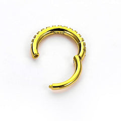 Wholesale Simple Style Geometric Sterling Silver Plating Inlay Zircon Nose Ring - ChicMeto