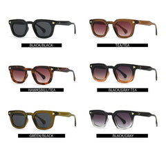 Wholesale Simple Style Gradient Color Leopard PC Square Full Frame Women's Sunglasses - ChicMeto