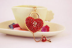 Wholesale Simple Style Heart Shape Alloy Keychain | Rhinestone Inlay, Women's Keychain - ChicMeto