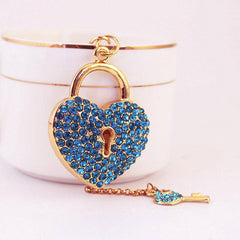 Wholesale Simple Style Heart Shape Alloy Keychain | Rhinestone Inlay, Women's Keychain - ChicMeto