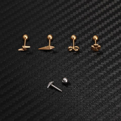 Wholesale Simple Style Lightning Plating Stainless Steel Ear Studs - ChicMeto