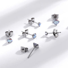 Wholesale Simple Style Round 316 Stainless Steel Inlaid Zircon Ear Cartilage Rings & Studs - ChicMeto