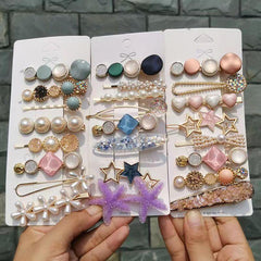 Wholesale Simple Style Round Imitation Pearl Patchwork Rhinestones Hair Clip - ChicMeto