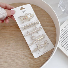 Wholesale Simple Style Round Imitation Pearl Patchwork Rhinestones Hair Clip - ChicMeto