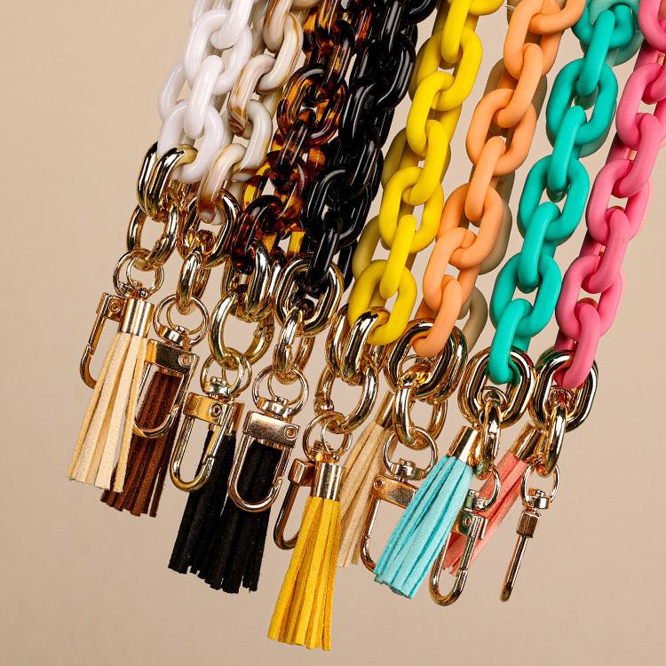 Wholesale Simple Style Solid Color Acrylic Plating Unisex Bag Pendant Keychain - ChicMeto