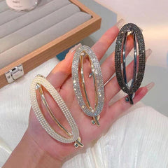 Wholesale Simple Style Solid Color Alloy Inlay Artificial Pearls Rhinestones Hair Clip - ChicMeto