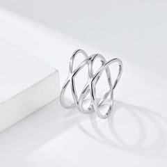 Wholesale Simple Style Solid Color Lines 304 Stainless Steel 18K Gold Plated Rings In Bulk - ChicMeto