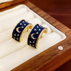 Wholesale Simple Style Star Moon Butterfly Enamel Plating Alloy Ear Studs - ChicMeto