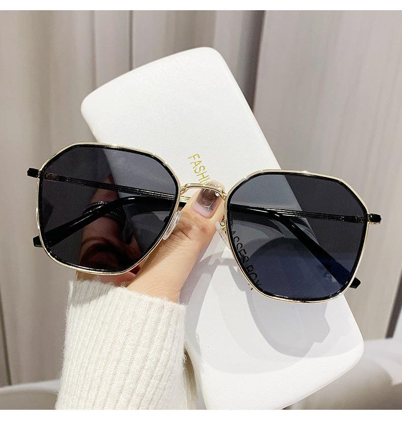 Wholesale Simple Style Streetwear Color Block AC Polygon Full Frame Women Sunglasses - ChicMeto