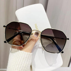 Wholesale Simple Style Streetwear Color Block AC Polygon Full Frame Women Sunglasses - ChicMeto