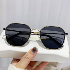 Wholesale Simple Style Streetwear Color Block AC Polygon Full Frame Women Sunglasses - ChicMeto