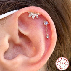 Wholesale Simple Style Water Droplets Inlay Sterling Silver Rhinestones Ear Studs - ChicMeto