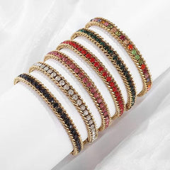 Wholesale Stainless Steel 18K Gold Plated Bracelet Modern Casual Color Block Design - ChicMeto