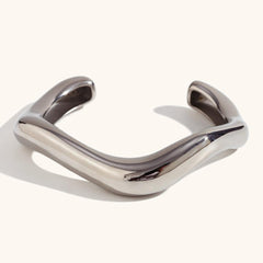 Wholesale Stainless Steel 18K Gold Plated Casual Irregular Design Bangle - ChicMeto