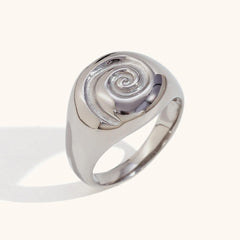 Wholesale Stainless Steel 18K Gold Plated Casual Retro Swirl Pattern Rings - ChicMeto