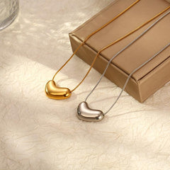 Wholesale Stainless Steel 18K Gold Plated Simple Style Solid Color Necklace - ChicMeto