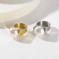 Wholesale Stainless Steel Simple Style Geometric Roman Rings - ChicMeto