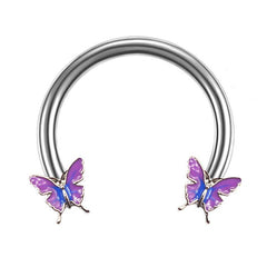 Wholesale Streetwear Butterfly Plating Stainless Steel Titanium Steel White Gold Plated Nose Ring Studs - ChicMeto