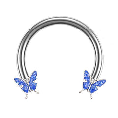 Wholesale Streetwear Butterfly Plating Stainless Steel Titanium Steel White Gold Plated Nose Ring Studs - ChicMeto