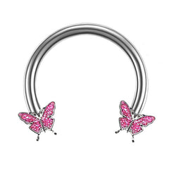 Wholesale Streetwear Butterfly Plating Stainless Steel Titanium Steel White Gold Plated Nose Ring Studs - ChicMeto