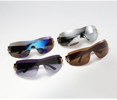 Wholesale Streetwear Color Block AC Toad Glasses Frameless Glasses - ChicMeto