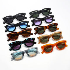 Wholesale Streetwear Geometric PC Oval Frame Full Frame Women Sunglasses - ChicMeto