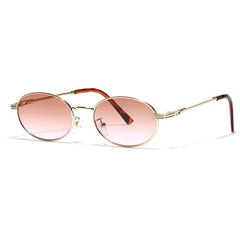 Wholesale Streetwear Gradient Color AC Round Frame Full Frame Women's Sunglasses - ChicMeto