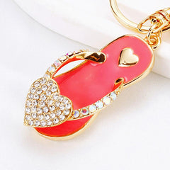 Wholesale Streetwear Korean Style Heart Shape Shoe Metal Women's Bag Pendant Keychain - ChicMeto