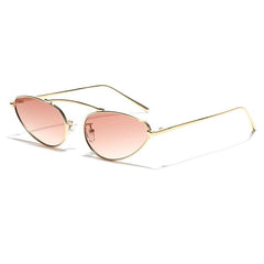 Wholesale Streetwear Solid Color AC Cat Eye Full Frame Women's Sunglasses - ChicMeto