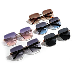 Wholesale Streetwear Solid Color AC Square Frameless Glasses - ChicMeto