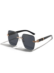 Wholesale Streetwear Solid Color AC Square Frameless Glasses - ChicMeto