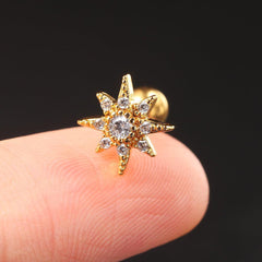 Wholesale Streetwear Star Moon Plating Inlay Copper Zircon Ear Studs - ChicMeto