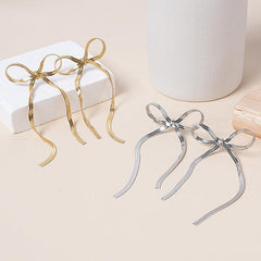 Wholesale Sweet Bow Knot Plating Stainless Steel Drop Earrings - ChicMeto