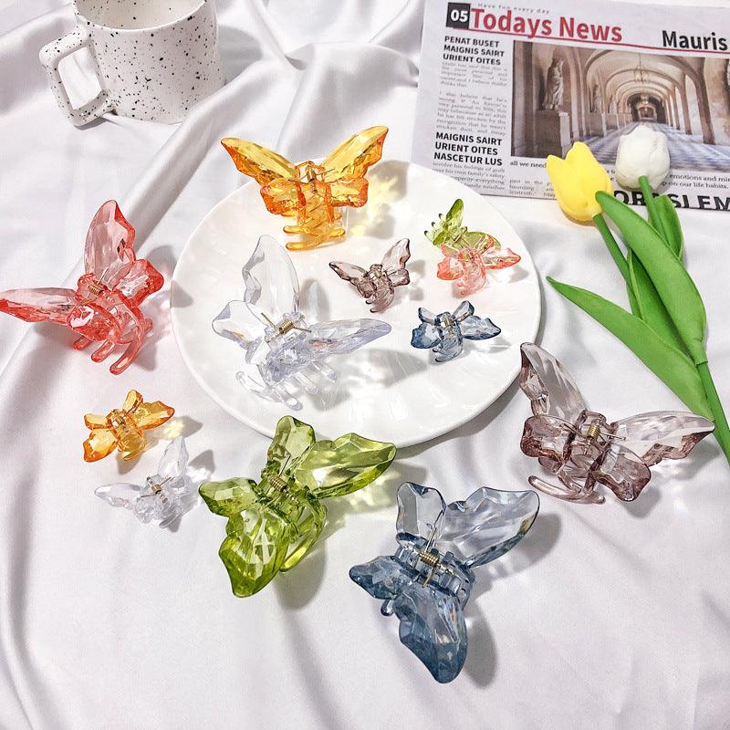 Wholesale Sweet Butterfly Resin Transparent Hair Clip - ChicMeto