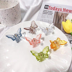 Wholesale Sweet Butterfly Resin Transparent Hair Clip - ChicMeto