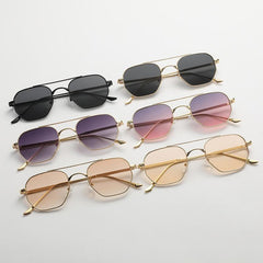 Wholesale Sweet Color Block PC Square Full Frame Women's Sunglasses - ChicMeto