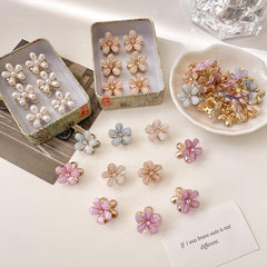 Wholesale Sweet Flower Imitation Pearl Alloy Resin Handmade Hair Clip - ChicMeto