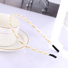 Wholesale Sweet Solid Color Imitation Pearl Alloy Plating Hair Band - ChicMeto