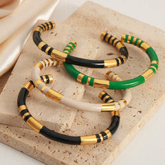 Wholesale Titanium Steel Casual Simple Style Color Block Enamel Plating - ChicMeto