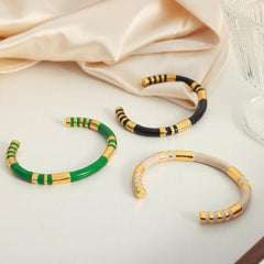 Wholesale Titanium Steel Casual Simple Style Color Block Enamel Plating - ChicMeto