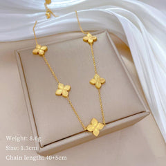 Wholesale Titanium Steel Gold Plated Simple Style Classic Style Plating Solid Color Necklace - ChicMeto