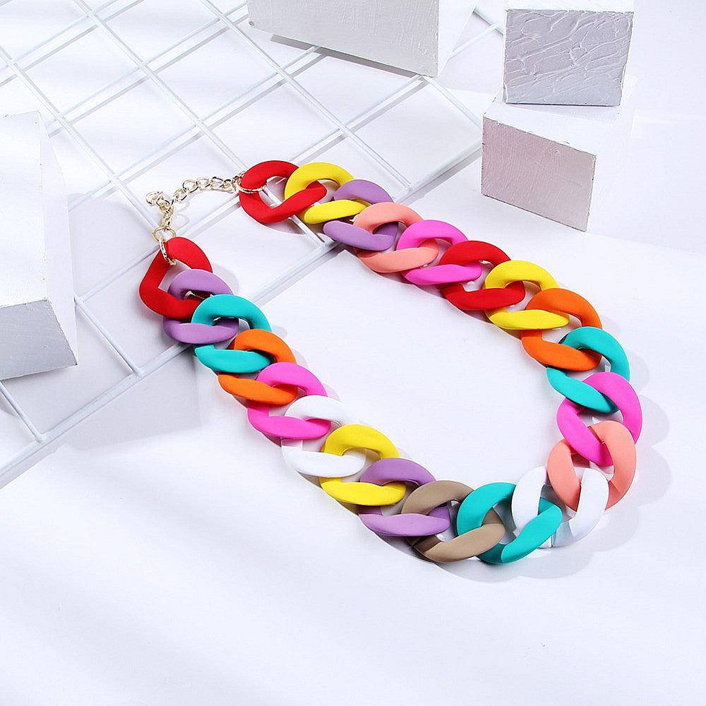 Wholesale Vacation Colorful Acrylic Women's Necklace - ChicMeto