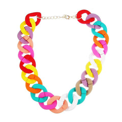 Wholesale Vacation Colorful Acrylic Women's Necklace - ChicMeto