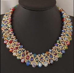 Wholesale Vacation Colorful Alloy Glass Handmade Women's Layered Necklaces - ChicMeto