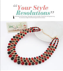 Wholesale Vacation Colorful Alloy Glass Handmade Women's Layered Necklaces - ChicMeto