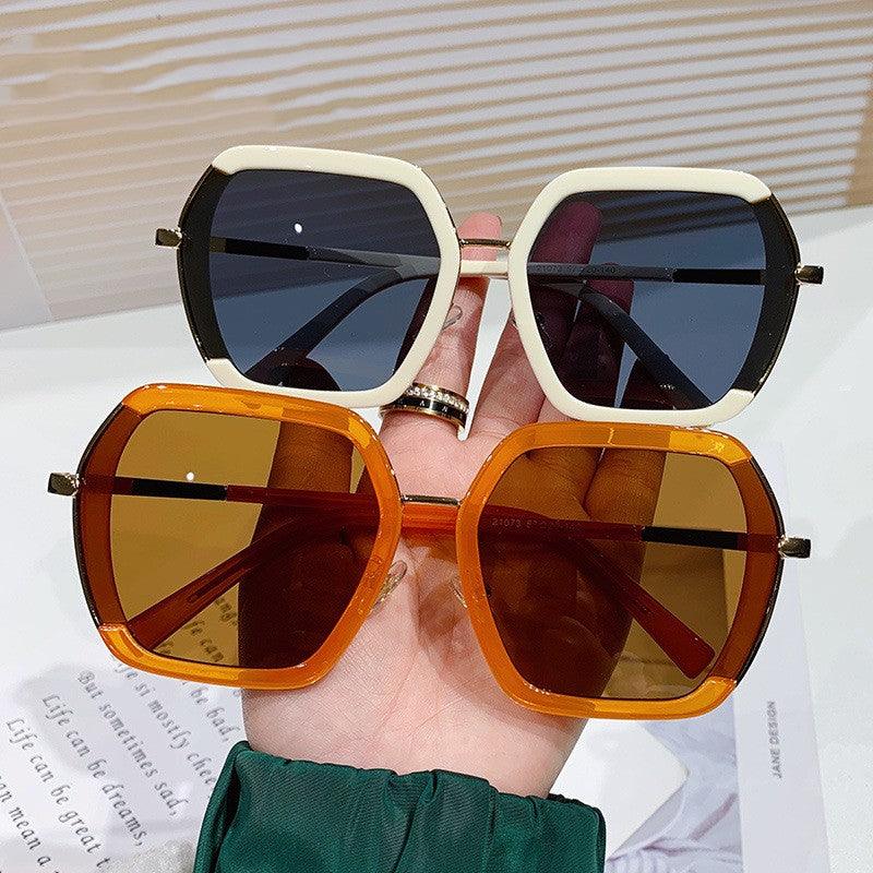 Wholesale Vacation Solid Color PC Polygon Full Frame Women's Sunglasses - ChicMeto