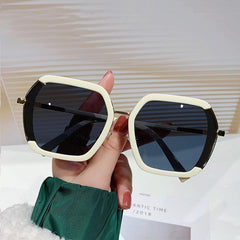 Wholesale Vacation Solid Color PC Polygon Full Frame Women's Sunglasses - ChicMeto