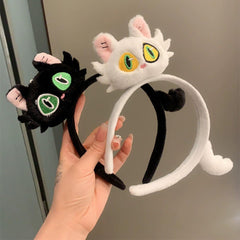 Wholesale Women's Casual Cute Cat Flannel Hair Band - ChicMeto