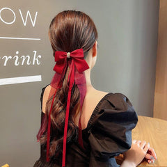 Wholesale Women's Casual Sweet Commute Bow Knot Fabric Gauze Hair Clip - ChicMeto