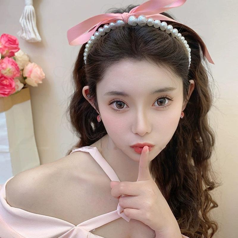 Wholesale Women's Cute Sweet Bow Knot Plastic Handmade Hair Band - ChicMeto